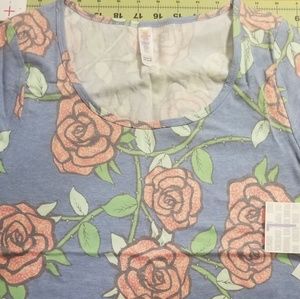 NWT Large Lularoe Rose Print Classic T